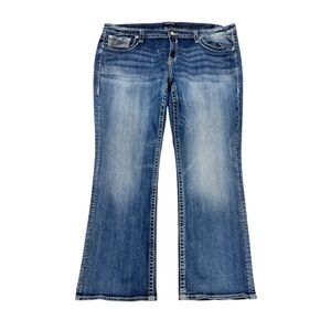 Vigoss Heritage Fit Slim Boot Jeans With Embellished Flap Pockets Plus Size 24